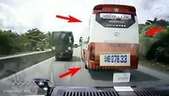 Phẫn nộ xe khách chèn ép, quyết không nhường đường cho xe cứu thương