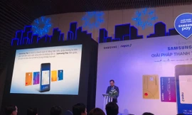 Ông Kim Cheol Gi, Tổng Giám đốc Công ty Điện tử Samsung Vina phát biểu tại lễ ra mắt ứng dụng sáng nay 13/9