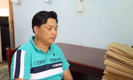 Vũ Thành Nam tại cơ quan công an. Ảnh do công an cung cấp.