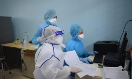 Lực lượng y tế Phú Yên xét nghiệm bệnh dịch COVID - 19. Ảnh CDC Phú Yên.