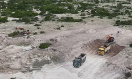 Ninh Thuận phục hồi điều tra vụ khai thác đất cát tại Khu công nghiệp Phước Nam