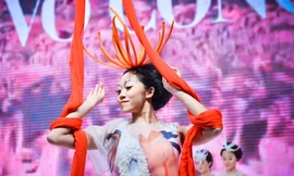 Dàn mẫu Việt hóa chim hồng hạc trên sàn catwalk