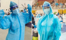 Tiểu Vy, Ngọc Thảo, Kiều Loan hỗ trợ người dân tiêm vắc-xin ở TP. HCM