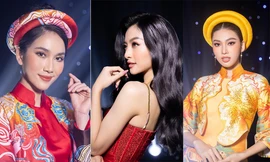 Ngọc Thảo mặc áo dài rực rỡ, Kiều Loan diện váy xẻ sexy trong chương trình chào Xuân 2022