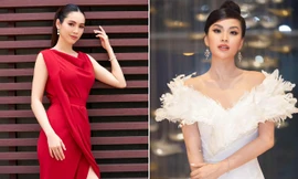 Á hậu Diễm Trang đẹp tựa 'thiên nga trắng', Á hậu Hoàng My mặc váy đỏ rực khoe chân sexy