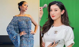 H'Hen Niê biến quần thành váy cực sexy, Huyền My xinh đẹp trên trường quay show thể thao