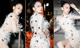Đụng váy lông vũ với Hà Tăng, Người đẹp Nhân ái Mai Phương đẹp tựa 'thiên nga trắng' 
