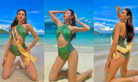 Thuỳ Tiên mặc áo tắm khoe body nóng 'bỏng mắt' trong ngày thứ 3 ở Miss Grand 