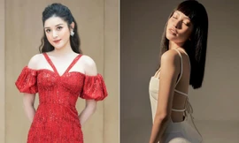 Huyền My diện váy dạ hội đỏ rực làm MC, Tiểu Vy khoe trọn lưng trần nóng bỏng