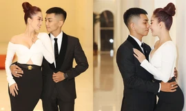 Khánh Thi mặc trễ nải nóng bỏng tình tứ bên ông xã Phan Hiển