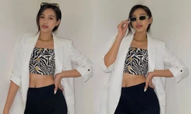 Đỗ Thị Hà bất ngờ đổi style cá tính, mặc áo crop-top khoe eo 'con kiến' cực nóng bỏng 