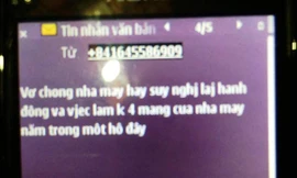 Tin nhắn từ số máy lạ gửi đến số điện thoại của anh T.