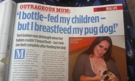 Sốc với người phụ nữ cho chó bú trong hai năm