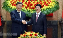 Chủ tịch nước Lương Cường hội đàm với Tổng Bí thư, Chủ tịch nước Trung Quốc Tập Cận Bình 