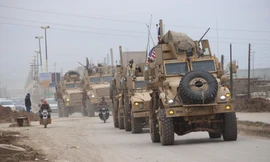 Đoàn xe quân sự Mỹ xuất hiện tại đông bắc Syria. Ảnh: Twitter
