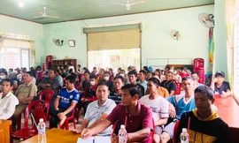 Các học viên tham gia lớp tuyên truyền phòng, chống tảo hôn và hôn nhân cận huyết thống