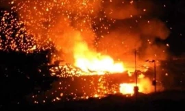 Cháy kho vũ khí, bom đạn nổ rung chuyển cả vùng