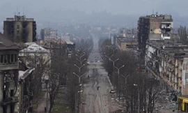 Thành phố Mariupol nhìn từ trên cao ngày 3/4. Ảnh: Reuters