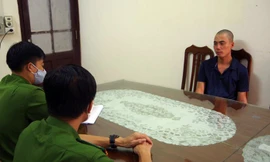 Đối tượng Vinh tại cơ quan Công an