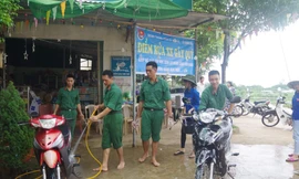Mô hình điểm rửa xe gây quỹ thực hiện trên địa bàn xã Hà Bắc, tỉnh Thanh Hóa.