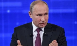 Tổng thống Nga Vladimir Putin trong buổi giao lưu trực tuyến với người dân ngày 20/6. Ảnh: TASS