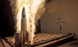 SM-3 phóng từ một tàu tuần dương của Hải quân Mỹ. Ảnh: MDA.