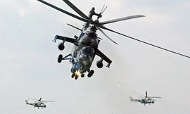 Trực thăng tấn công Mi-24 của Nga. Ảnh: AP