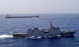 Ấn Độ triển khai tàu chiến đến Vịnh Ba Tư giữa căng thẳng Mỹ và Iran. Ảnh: Twitter