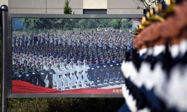 Binh sĩ Trung Quốc tập luyện cho lễ diễu binh chính thức ngày 1/10. Ảnh: Atlantic Media, Inc.