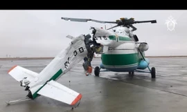 Trực thăng Mi-8 gãy đuôi khi hạ cánh