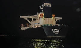 Tàu chở dầu Grace 1 của Iran bị Anh bắt giữ. Ảnh: Reuters