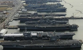 Trạm hải quân lớn nhất thế giới Norfolk nơi các tàu sân bay neo đậu. Ảnh: Hải quân Mỹ