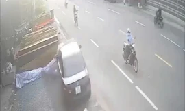 Hiện trường vụ tai nạn do Trưởng Phòng giao dịch một ngân hàng tại huyện Gò Công Tây, tỉnh Tiền Giang say xỉn lái xe tông 3 người thương vong vào ngày 7/10/2024.