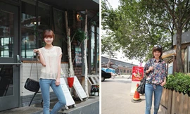 Diện quần jeans bó sát khoe chân thon dài