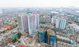 90 dự án trên địa bàn thành phố chưa hoàn thành nghĩa vụ tài chính. Trong ảnh: Dự án khu hỗn hợp nhà ở, dịch vụ công cộng văn phòng và trường học 360 Giải Phóng (Thanh Xuân), tiền chậm nộp phải thu gần 43 tỷ đồng.