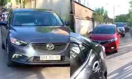 Lái ô tô ngược chiều, nữ tài xế còn ngang ngược không chịu nhường đường