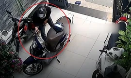 Kẻ gian lẻn vào tiệm spa trộm xe máy