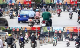 Điều chỉnh giao thông phố Kim Ngưu, hàng loạt phương tiện đi ngược chiều bất chấp biển cấm
