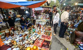 Dạo bước chợ Tết kỳ lạ đất Hà thành ngắm đồ 'thời ông bà anh'