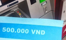 Hình ảnh tờ giấy in chữ 500 nghìn đồng.