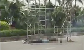 Hiện trường vụ việc. Ảnh cắt từ video.