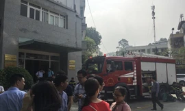 Xe cứu hỏa được điều động đến hiện trường.