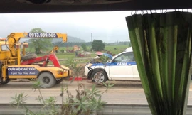 Chiếc xe CSGT gặp nạn