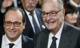 Tổng thống Pháp Francois Hollande (trái) và cựu Tổng thống Jacques Chirac