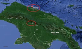 Bản đồ vị trí máy bay của hãng Trigana mất liên lạc.