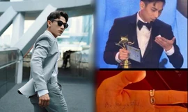 Isaac vừa có màn “lật tài liệu” công khai trên sân khấu khiến khán giả cười khoái chí