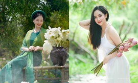 Nàng mẫu ảnh Hà Tĩnh khoe nhan sắc ngọt ngào cùng Sen
