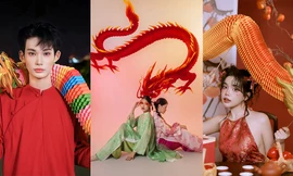 Linh vật Rồng trở thành nguồn cảm hứng chụp ảnh Tết 2024 của giới trẻ