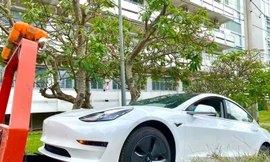 Sinh viên thực hành trên xe điện Tesla