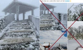 Ảnh tuyết phủ trắng xóa đỉnh Mẫu Sơn "gây bão" mạng xã hội, thực hư ra sao?